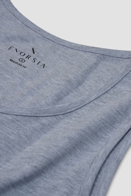 Mens Grey Essential Cotton Vest