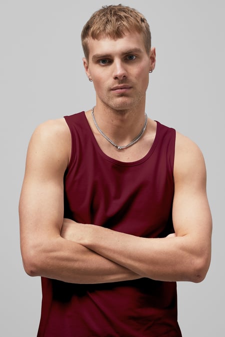 Mens Red Essential Cotton Vest