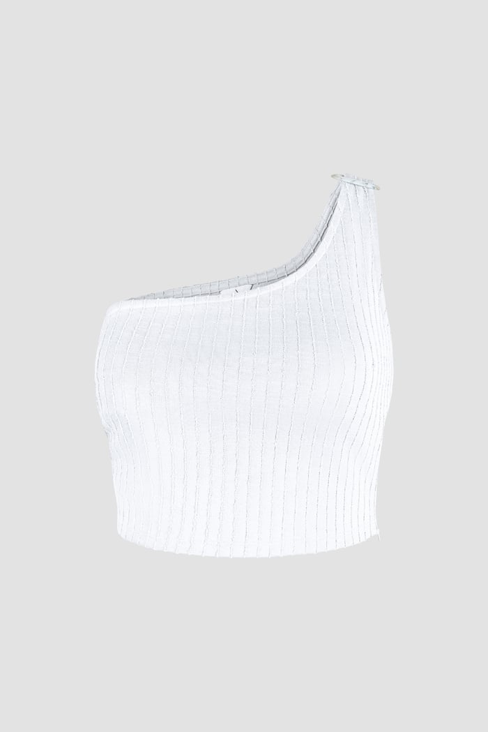 One Shoulder Crop Vest Top