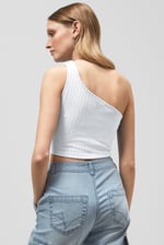 One Shoulder Crop Vest Top