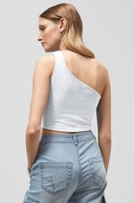 One Shoulder Crop Vest Top