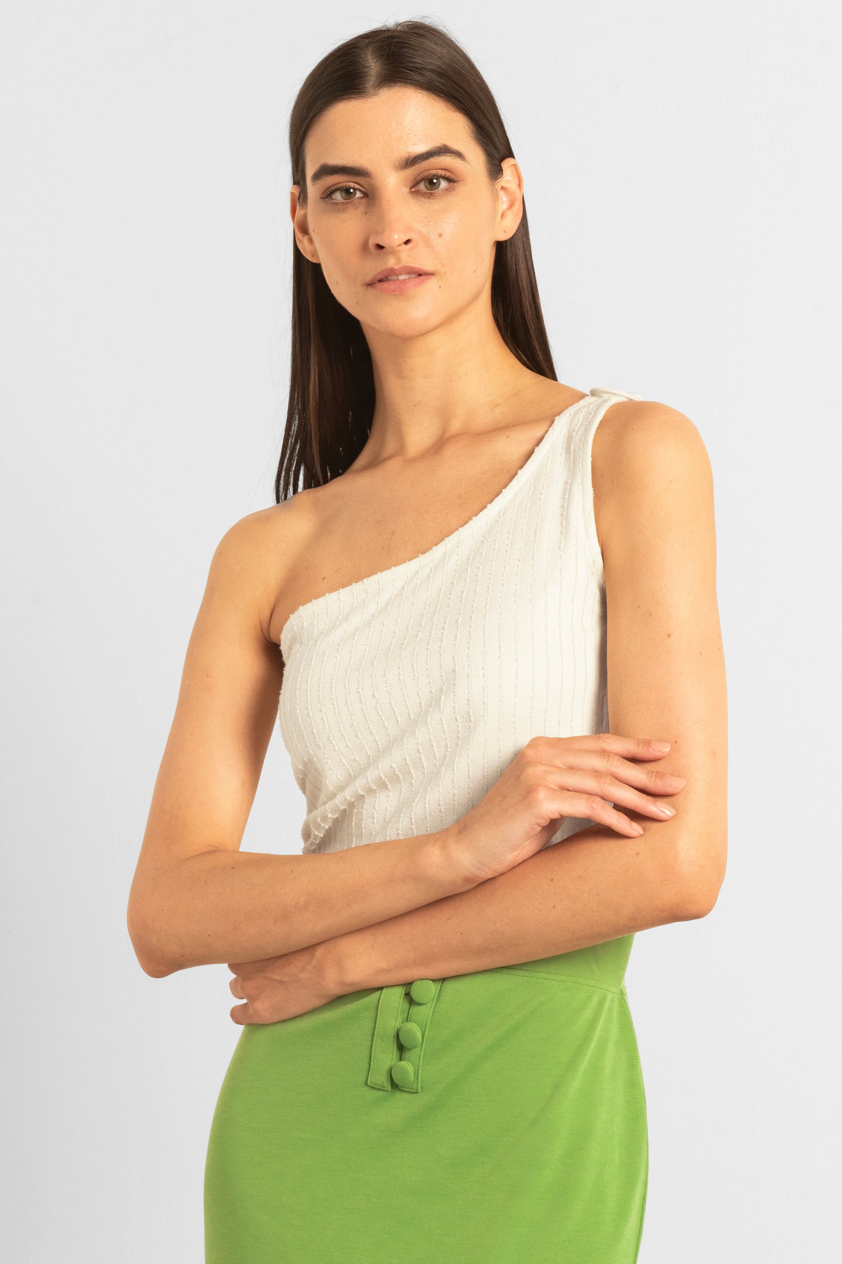 One Shoulder Crop Vest Top