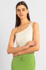 One Shoulder Crop Vest Top