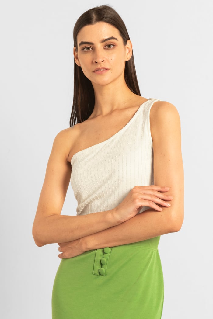 One Shoulder Crop Vest Top