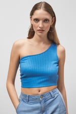 One Shoulder Crop Vest Top