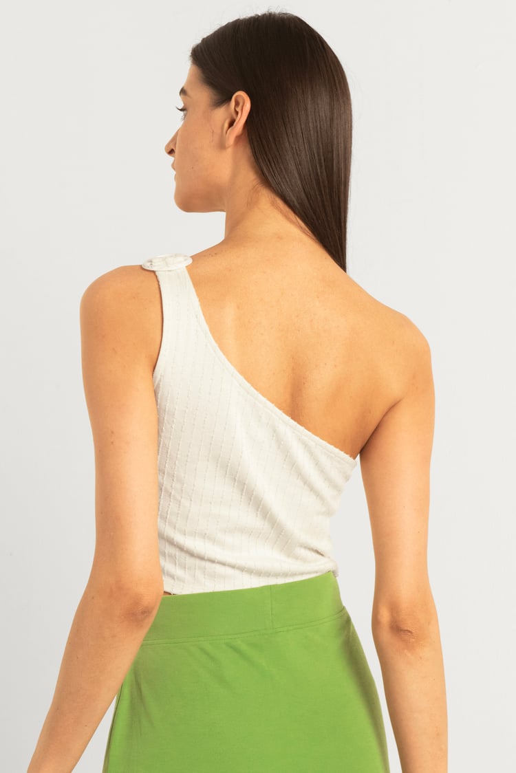 One Shoulder Crop Vest Top