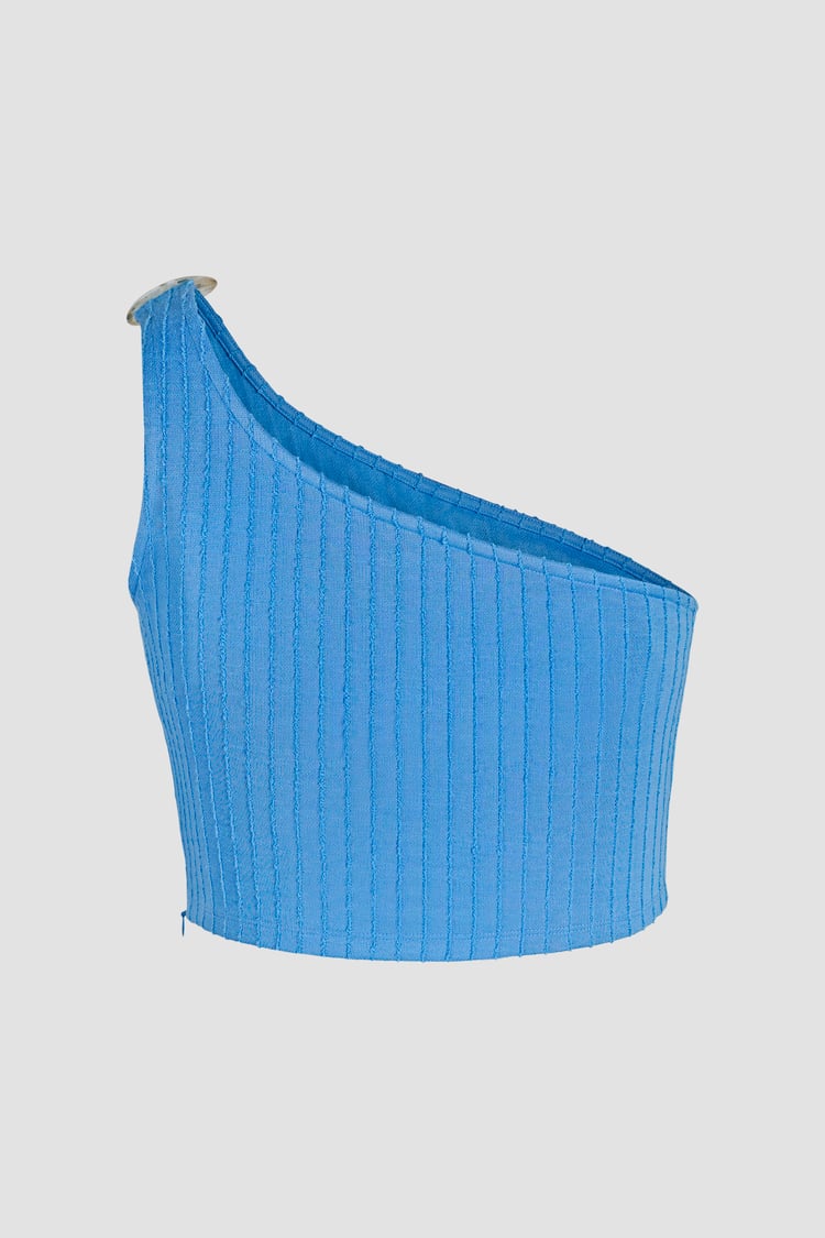 One Shoulder Crop Vest Top