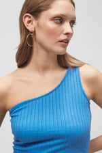 One Shoulder Crop Vest Top