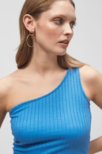 One Shoulder Crop Vest Top