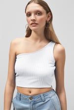 One Shoulder Crop Vest Top