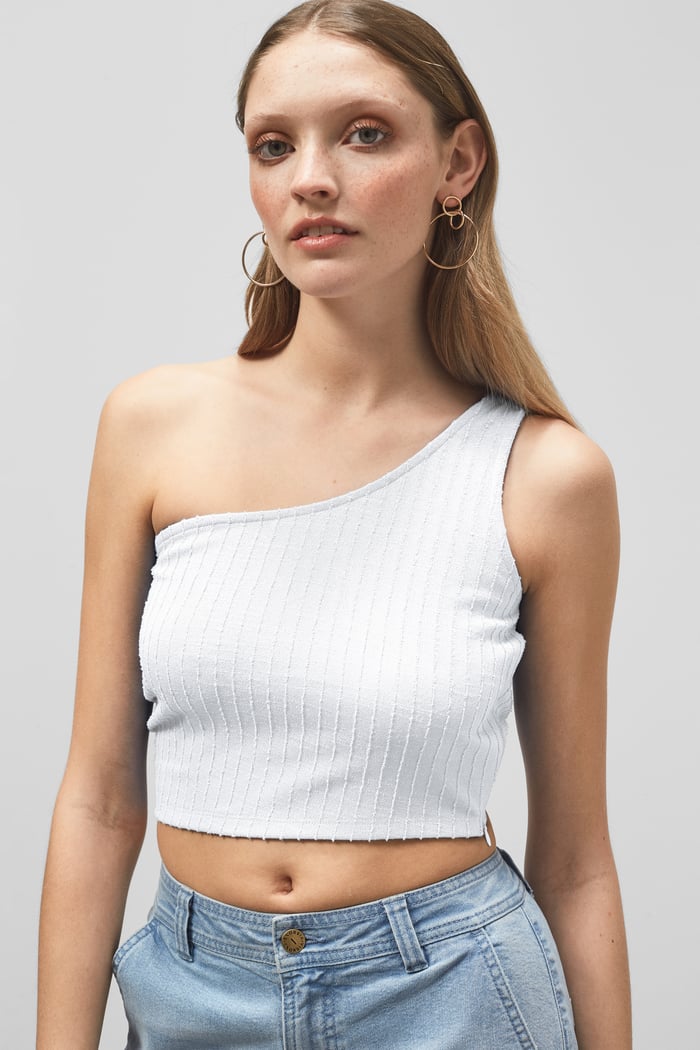 One Shoulder Crop Vest Top