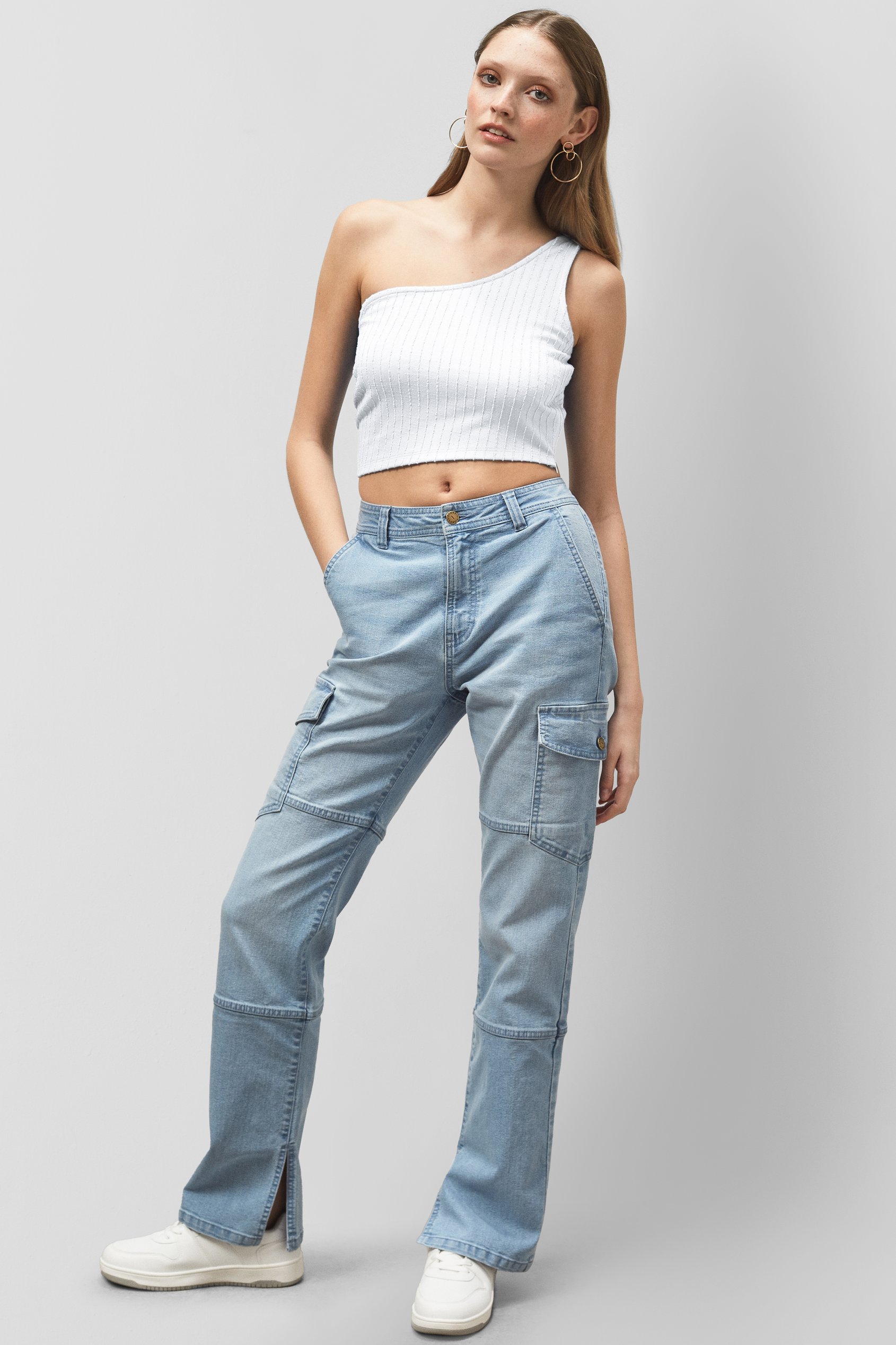 One Shoulder Crop Vest Top