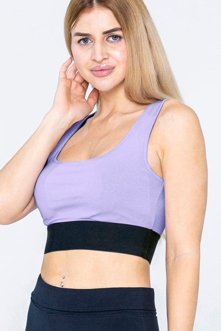 Purple Y Back Body Fitted Cropped Vest