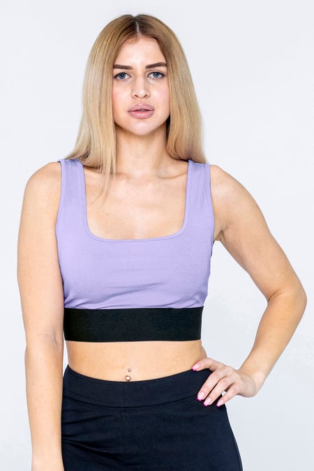 Purple Y Back Body Fitted Cropped Vest