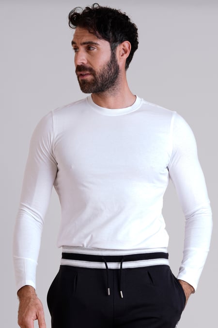 White/Grey Mélange Regular Fit Long Sleeve T-Shirt 2 Pack