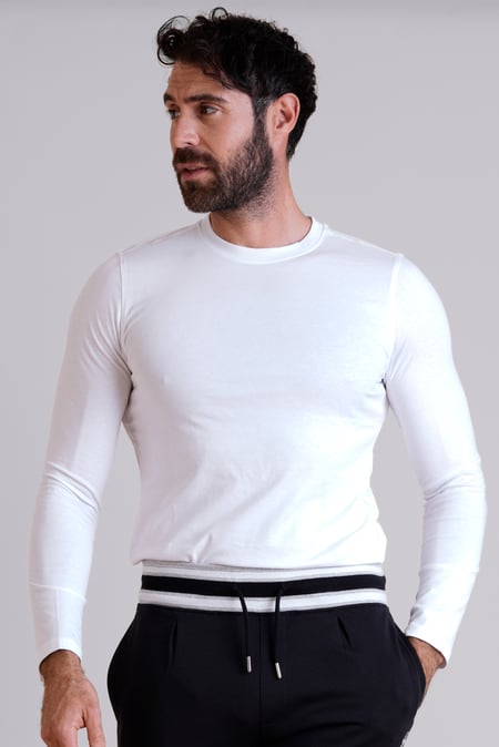 White/Grey Mélange Regular Fit Long Sleeve T-Shirt 2 Pack