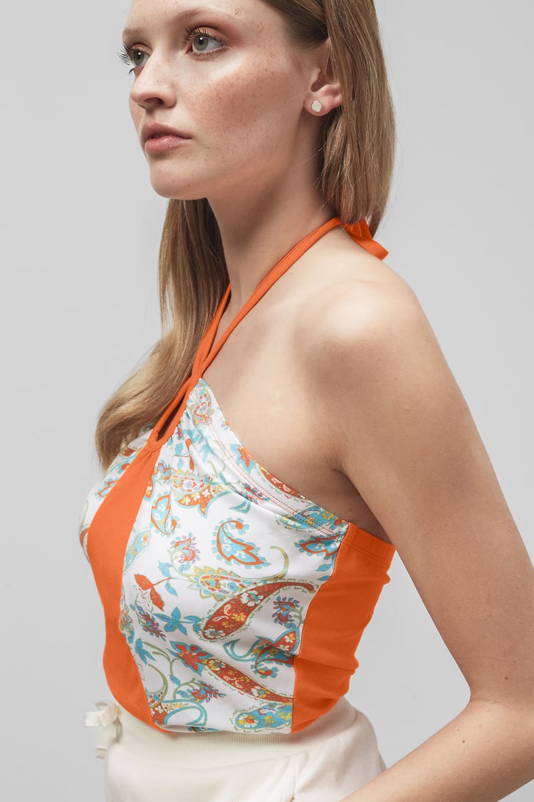 Halter Neck Floral Printed Cami