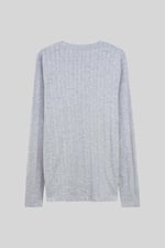 Button Detail Half Placket Long Sleeve T-shirt