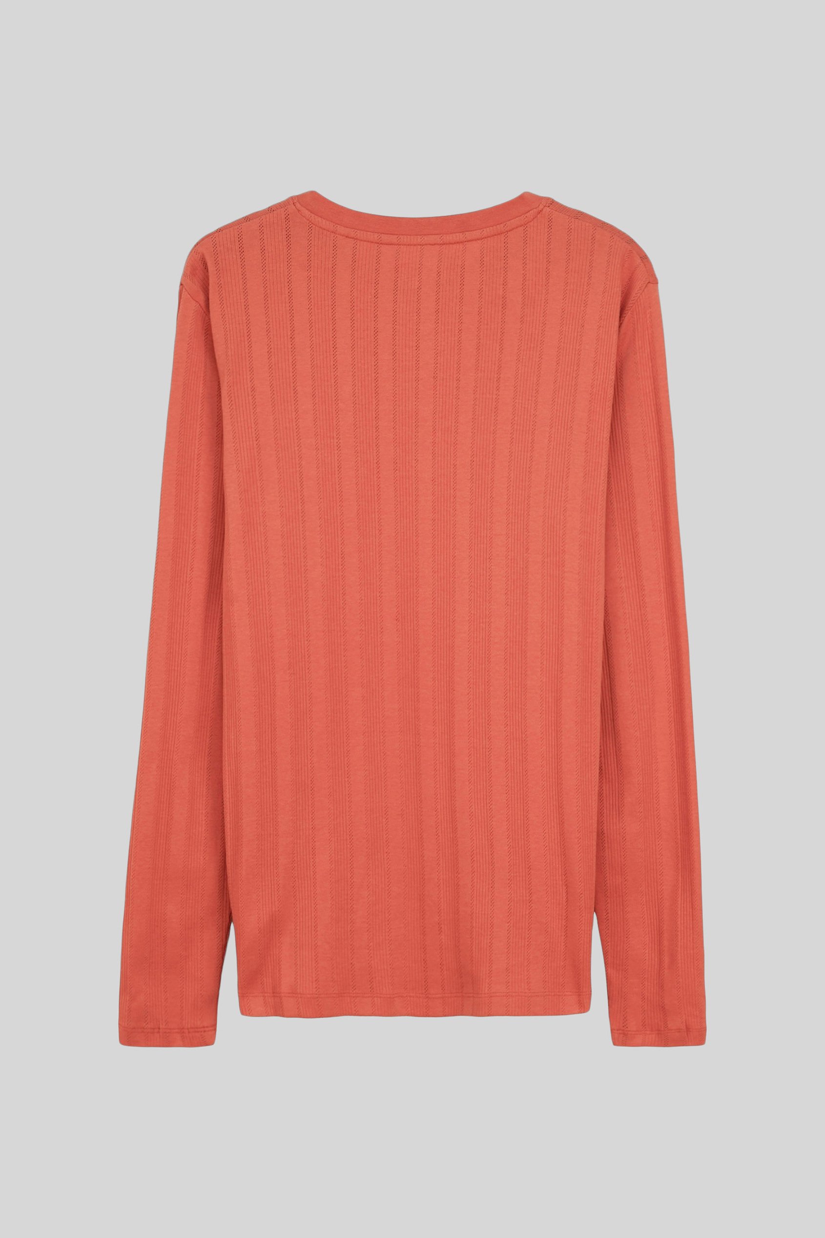 Button Detail Half Placket Long Sleeve T-shirt