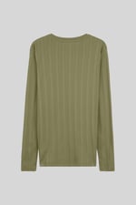 Button Detail Half Placket Long Sleeve T-shirt