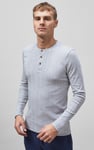 Button Detail Half Placket Long Sleeve T-shirt