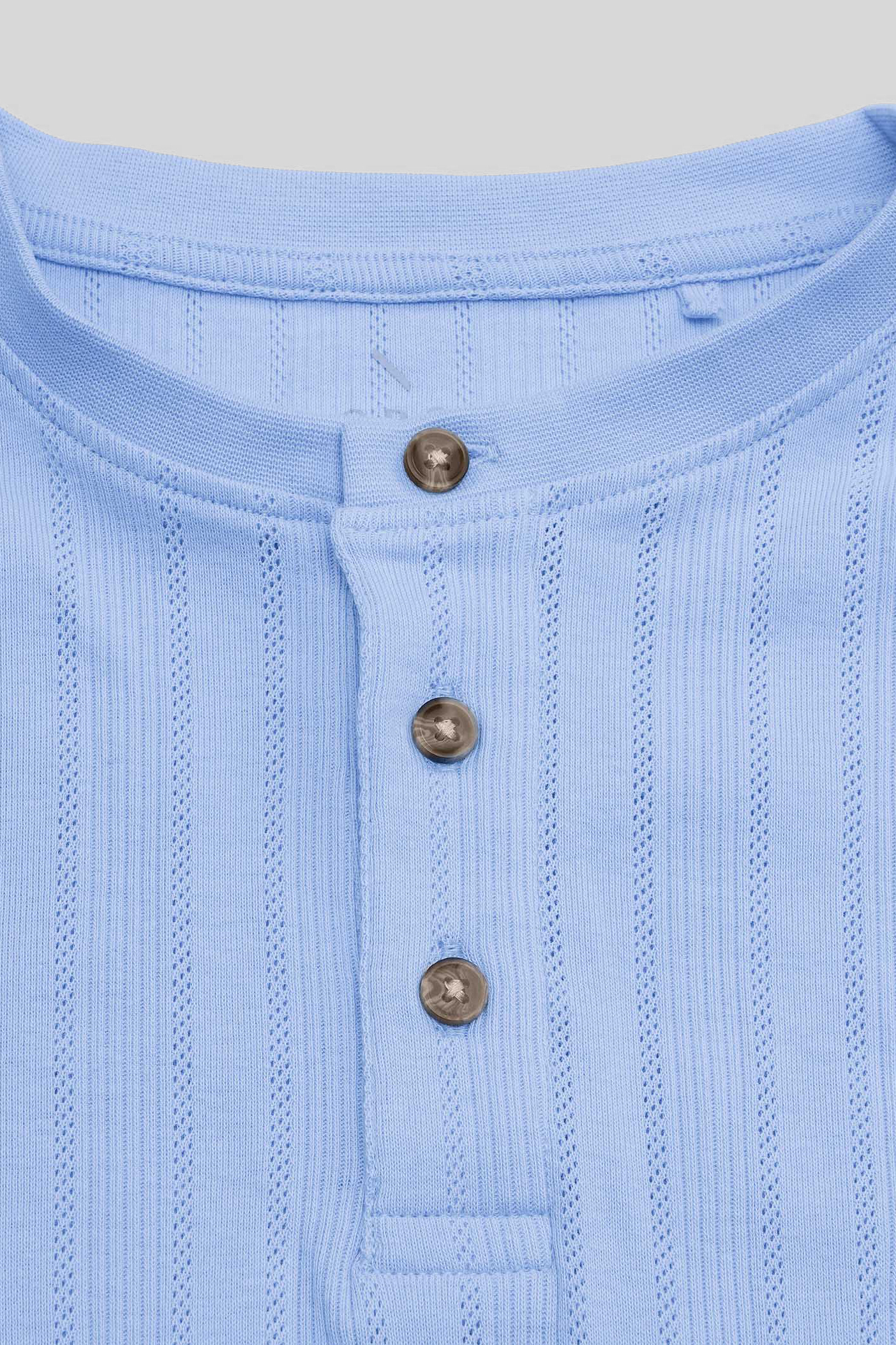 Button Detail Half Placket Long Sleeve T-shirt