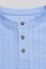 Button Detail Half Placket Long Sleeve T-shirt