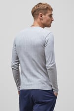 Button Detail Half Placket Long Sleeve T-shirt