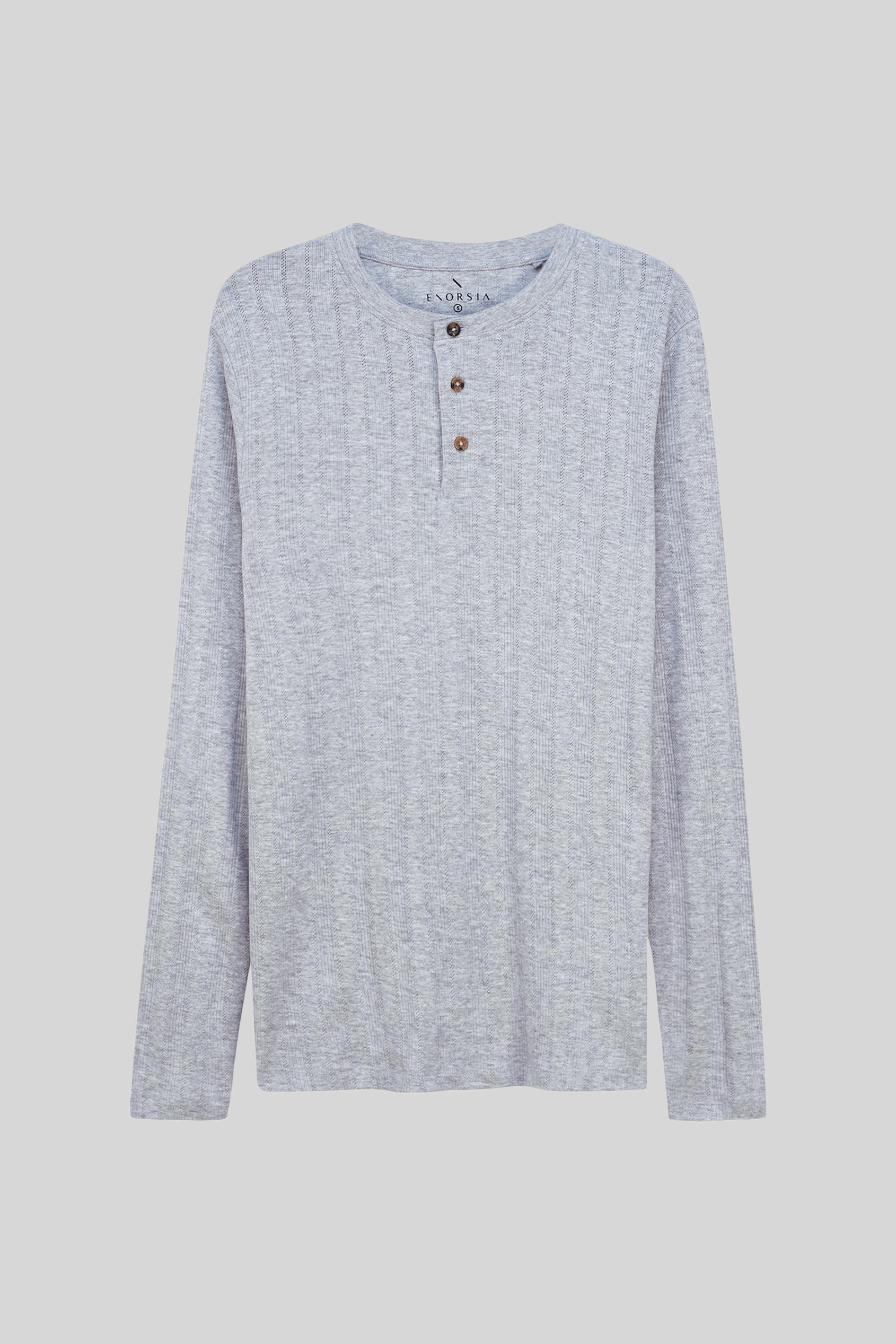 Button Detail Half Placket Long Sleeve T-shirt