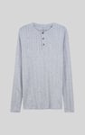Button Detail Half Placket Long Sleeve T-shirt