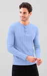 Button Detail Half Placket Long Sleeve T-shirt