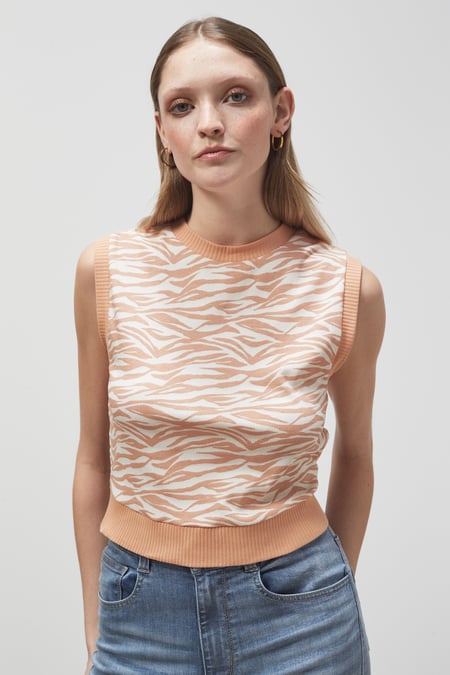 Blue Zebra Printed Top