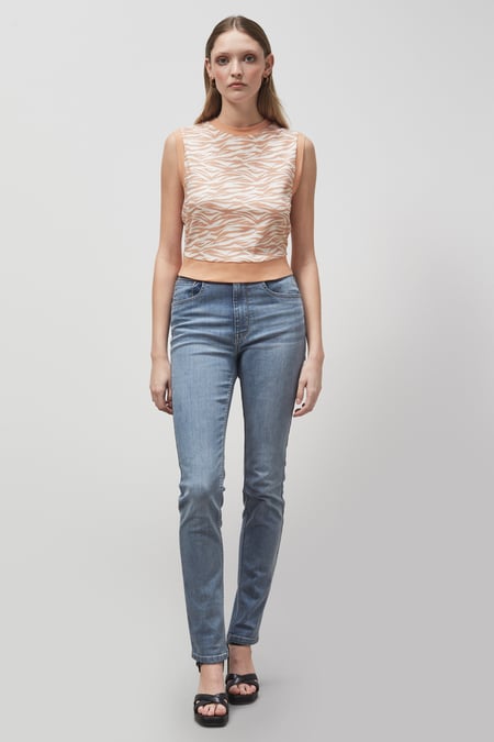 Blue Zebra Printed Top