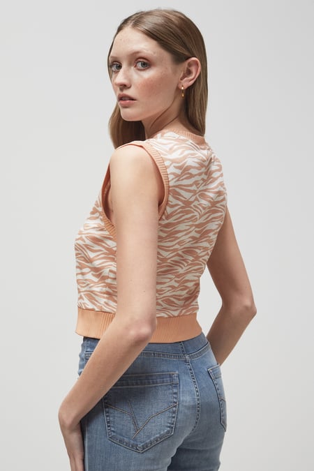Nude Zebra Printed Top