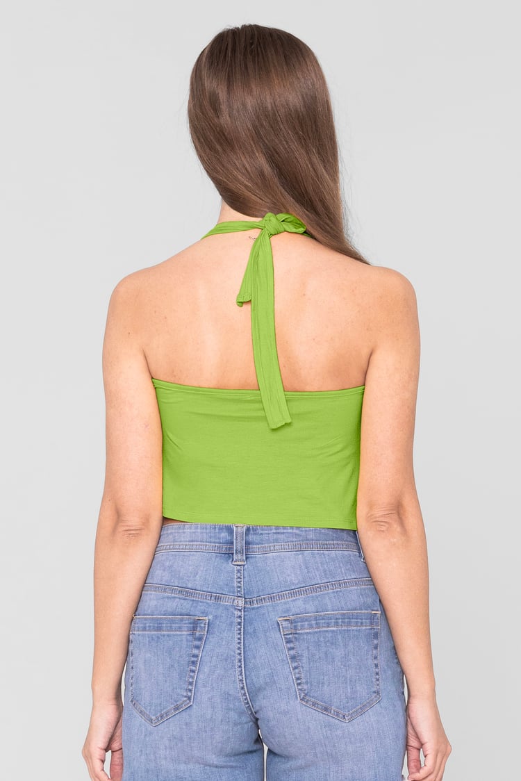 Halter Neck Crop Tank Top