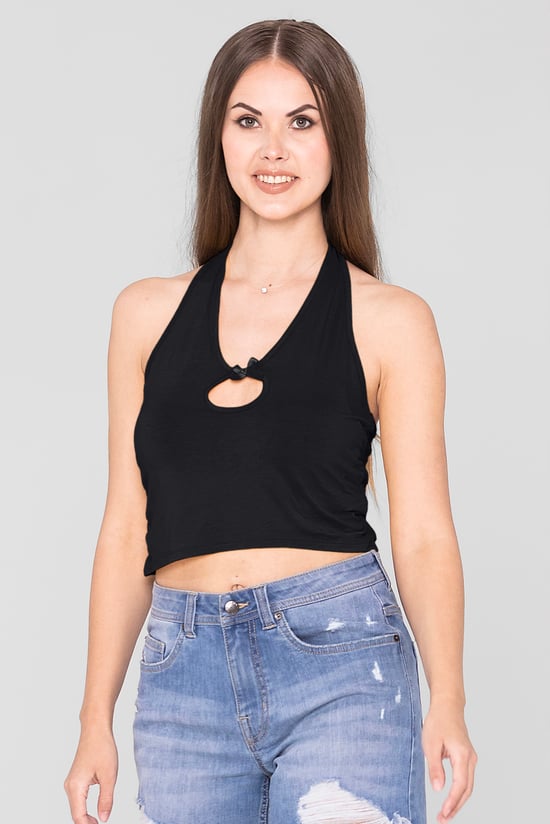 Halter Neck Crop Tank Top