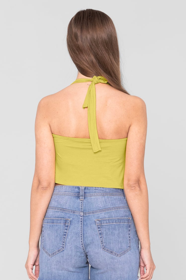 Halter Neck Crop Tank Top