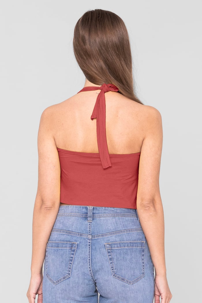 Halter Neck Crop Tank Top