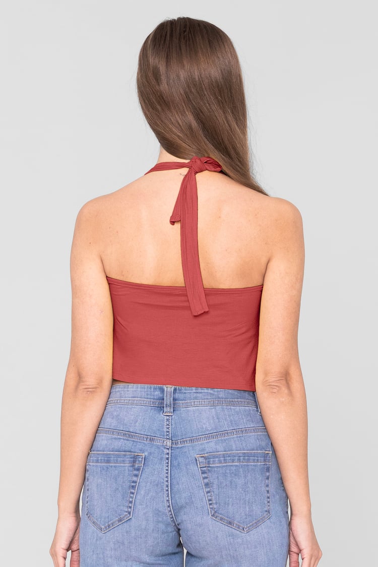 Halter Neck Crop Tank Top