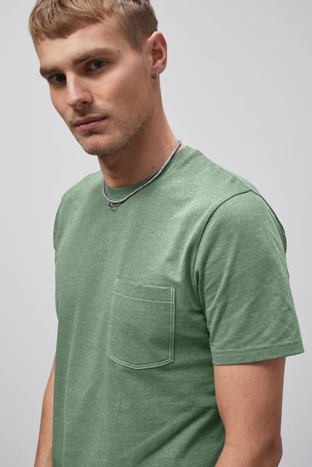 Green Front Pocket Short Sleeve T-Shirt