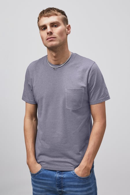 Navy Front Pocket Short Sleeve T-Shirt