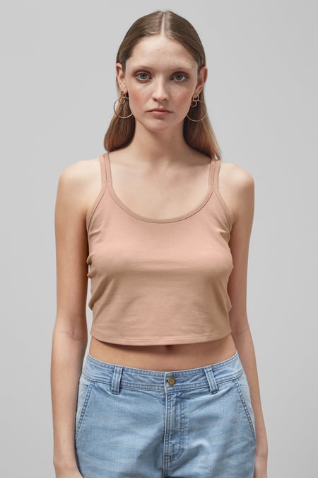 Yellow Cross Back Crop Cami