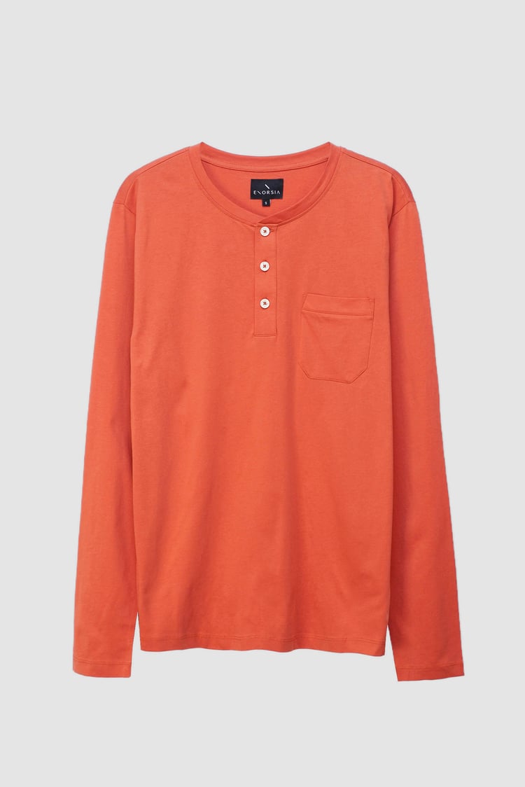 Half Placket Long Sleeve T-Shirt