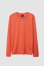 Half Placket Long Sleeve T-Shirt
