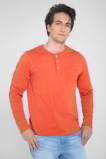 Half Placket Long Sleeve T-Shirt