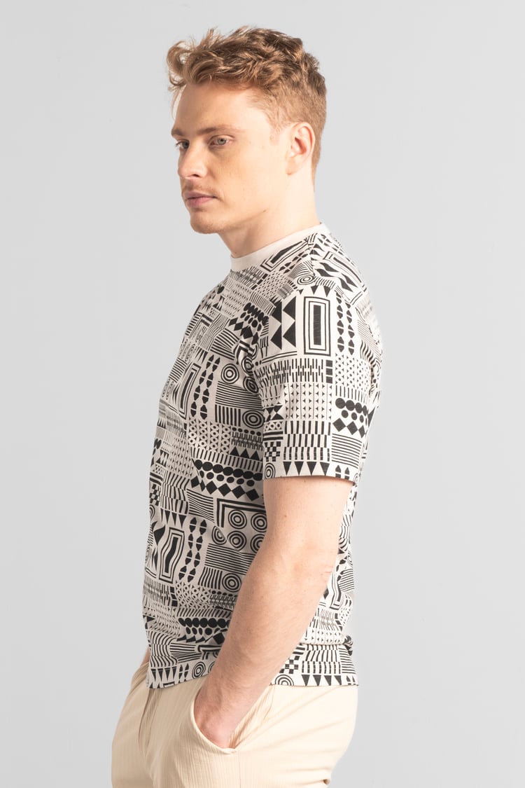 Mens Geometric Printed T-Shirt