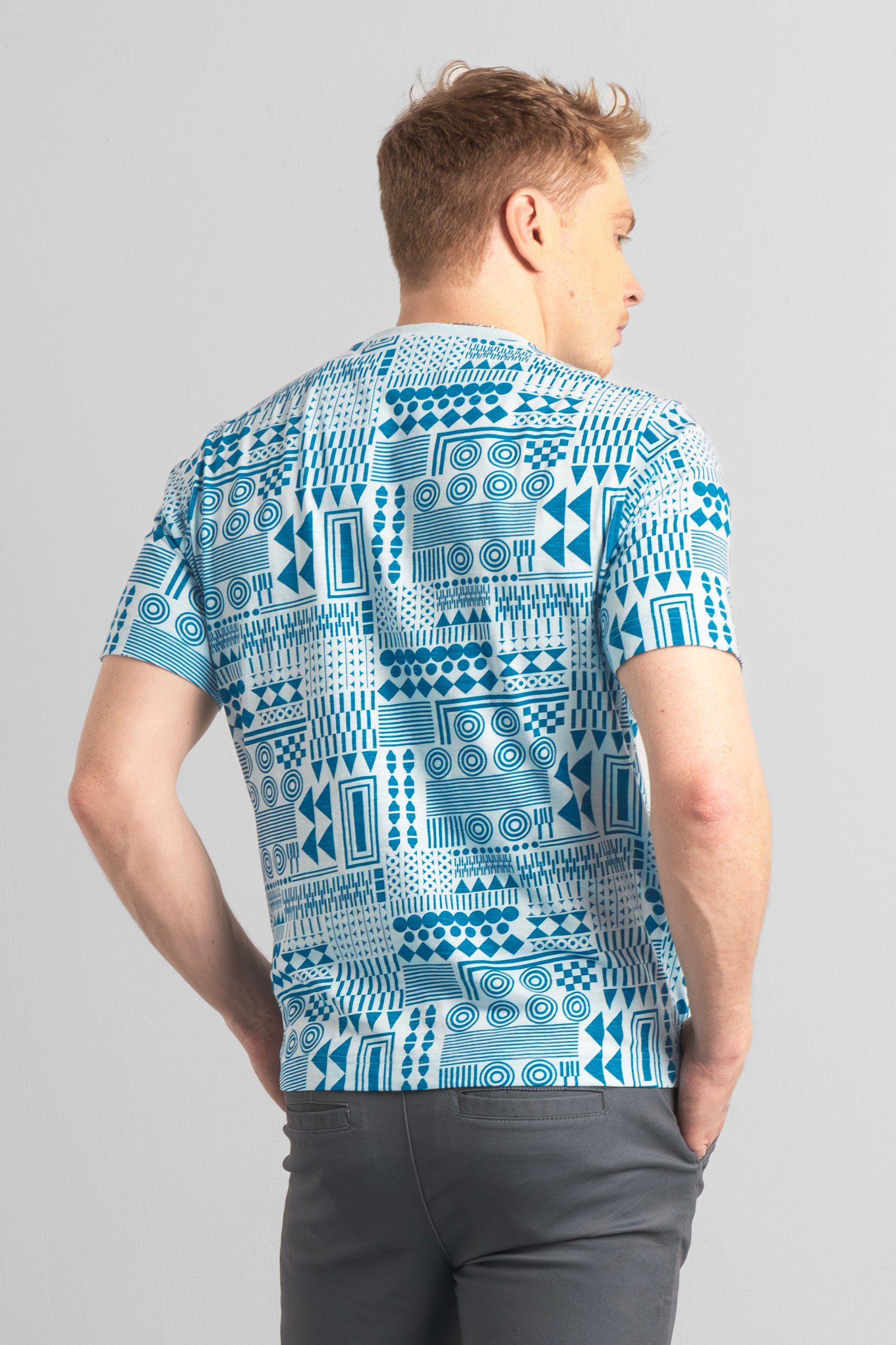 Mens Geometric Printed T-Shirt