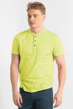 Short Sleeve Henley Washed Tee