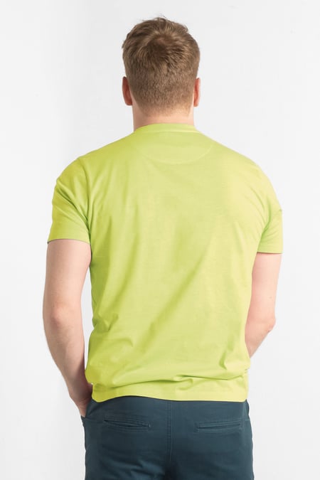 Yellow Short Sleeve Henley Washed Tee