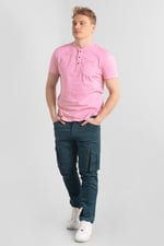 Short Sleeve Henley Washed Tee